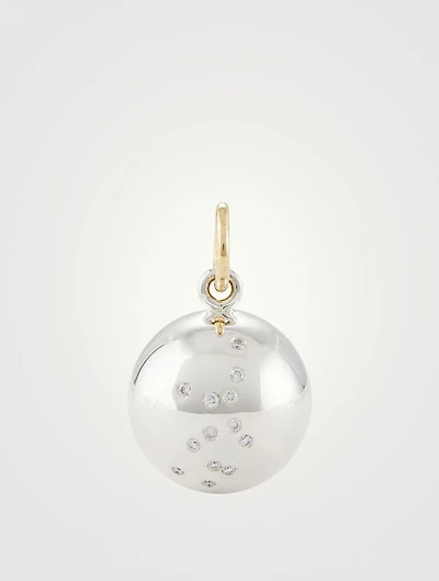 Mars Virgo Yellow Gold And Silver Pendant