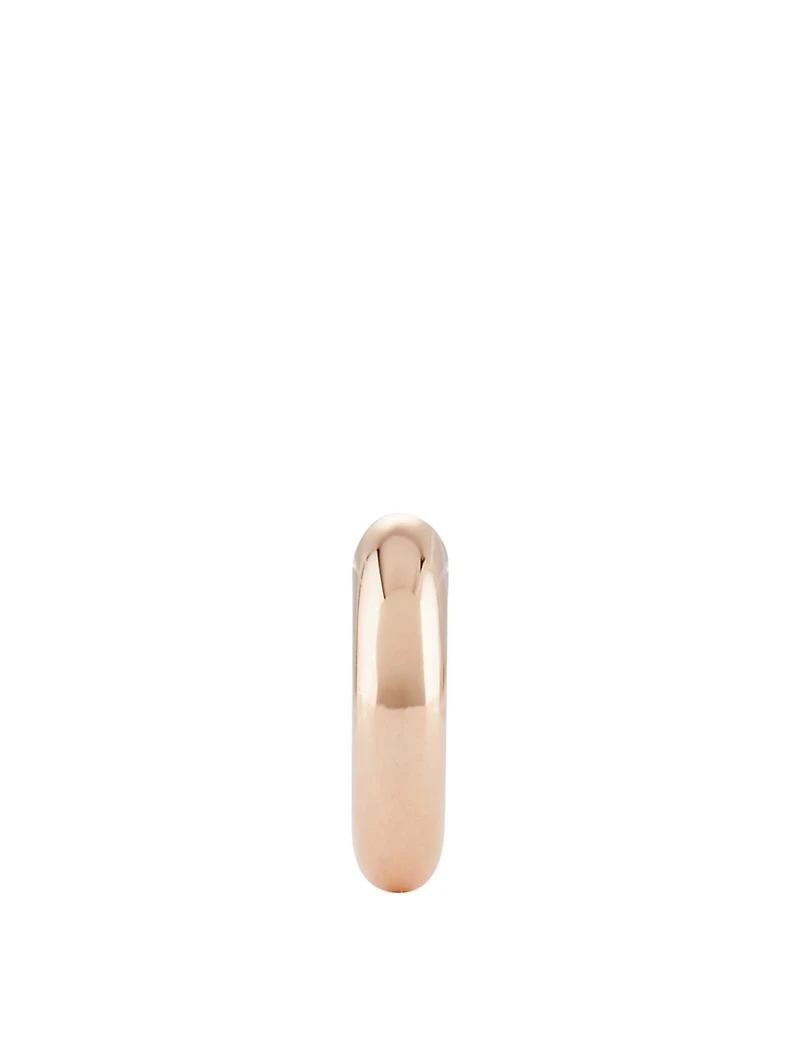 Macro Rose Gold Huggie Hoop Earring
