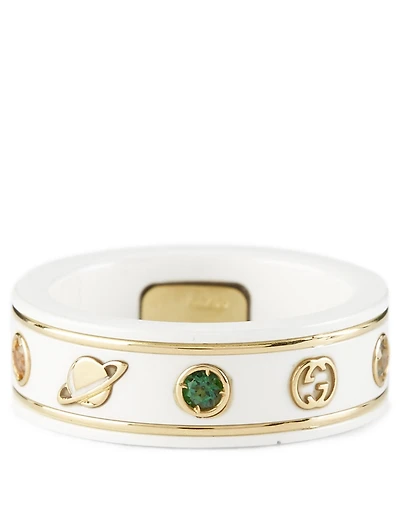 Icon 18K Gold Ring With Gemstones
