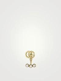 GG Running 18K Gold Single Earring With White Pearls