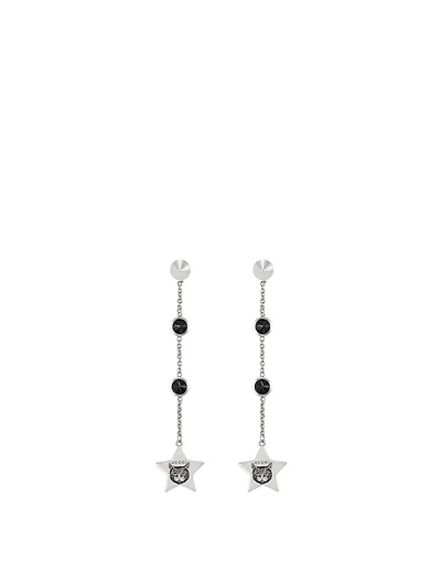 Blind For Love Sterling Silver Star Drop Earrings