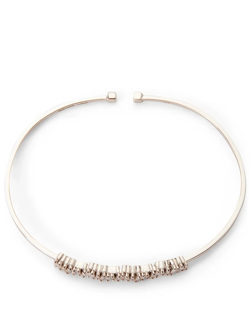 18K White Gold Fireworks Bangle Bracelet With Diamonds