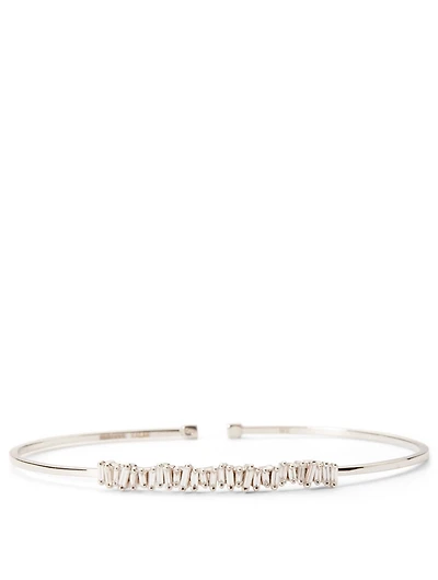 18K White Gold Fireworks Bangle Bracelet With Diamonds