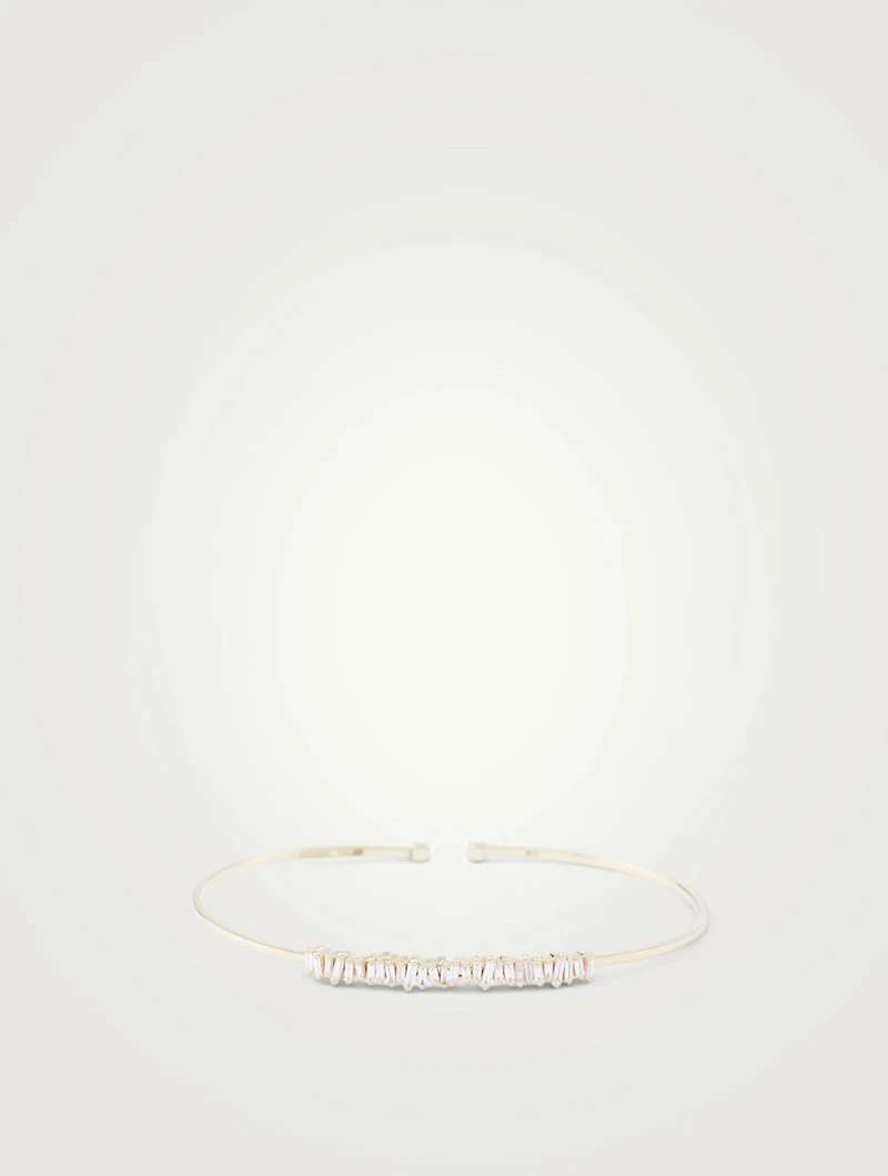 Fireworks 18K Gold Bangle Cuff Bracelet With Diamonds