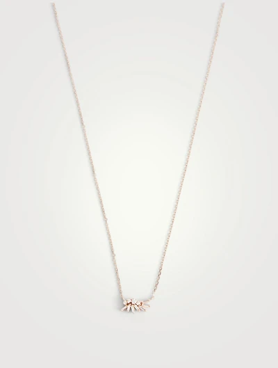 18K Rose Gold Fireworks Pendant Necklace With Diamonds