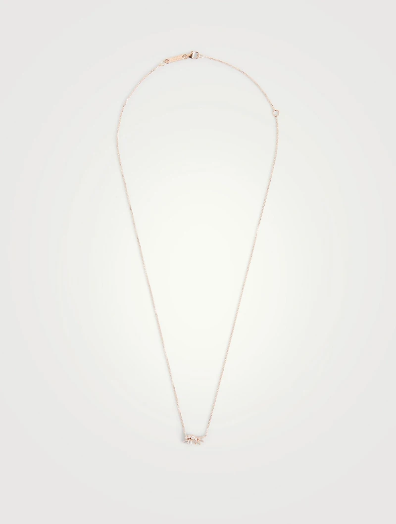 18K Rose Gold Fireworks Pendant Necklace With Diamonds