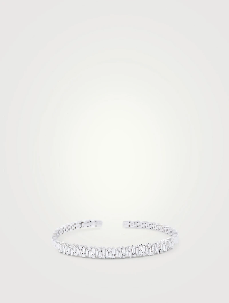 Fireworks 18K White Gold Bangle Bracelet With Diamonds
