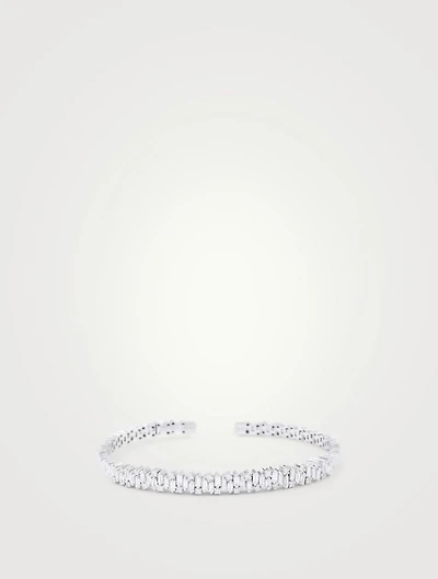 Fireworks 18K White Gold Bangle Bracelet With Diamonds