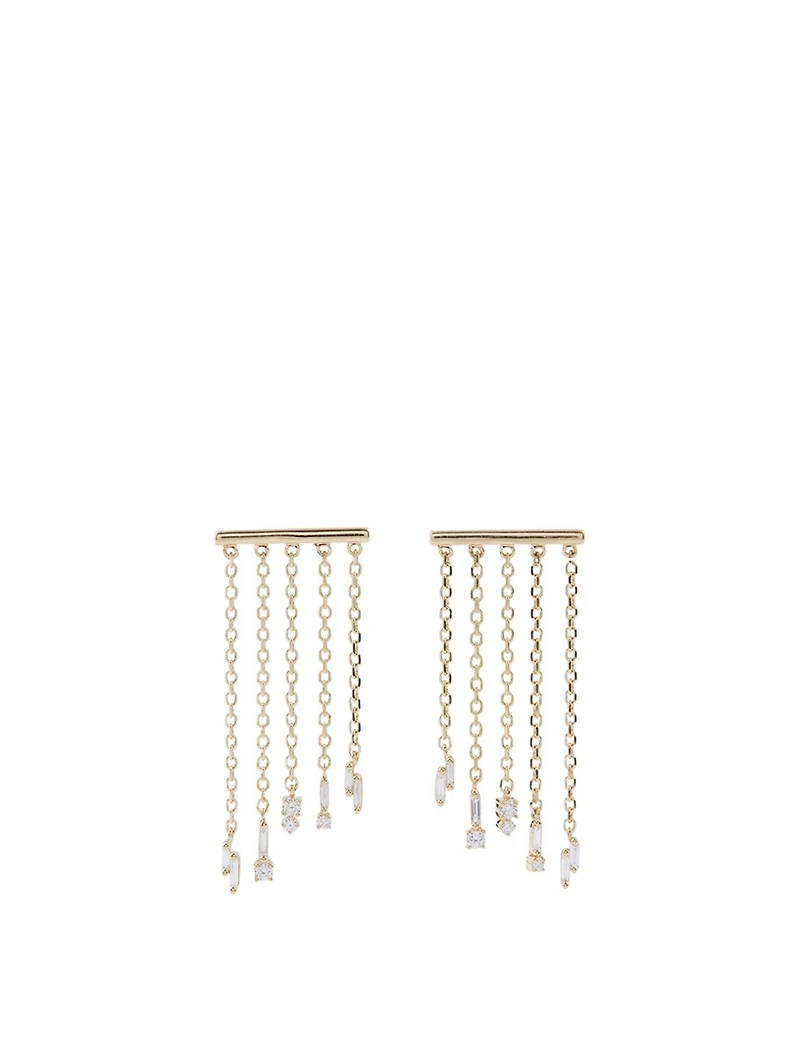 Fireworks 18K Gold Fringe Earrings With Diamonds