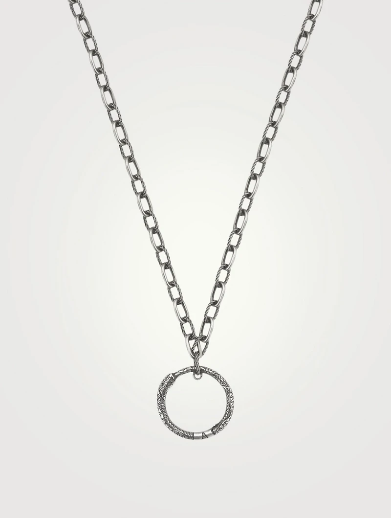 Ouroboros Sterling Silver Pendant Necklace
