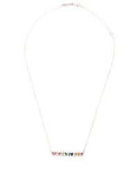 "One Of A Kind" 14K Gold Rainbow Bar Necklace With Diamonds