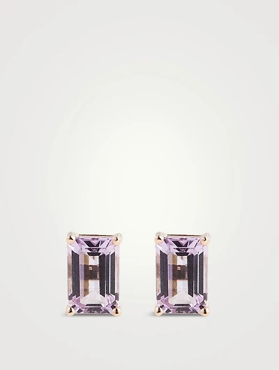 14K Rose Gold Rose De France Stud Earrings