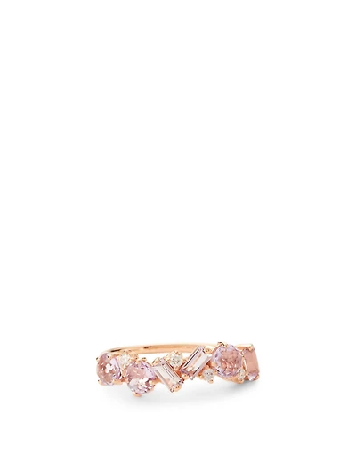 14K Rose Gold Amalfi Ring With Rose De France And Diamonds