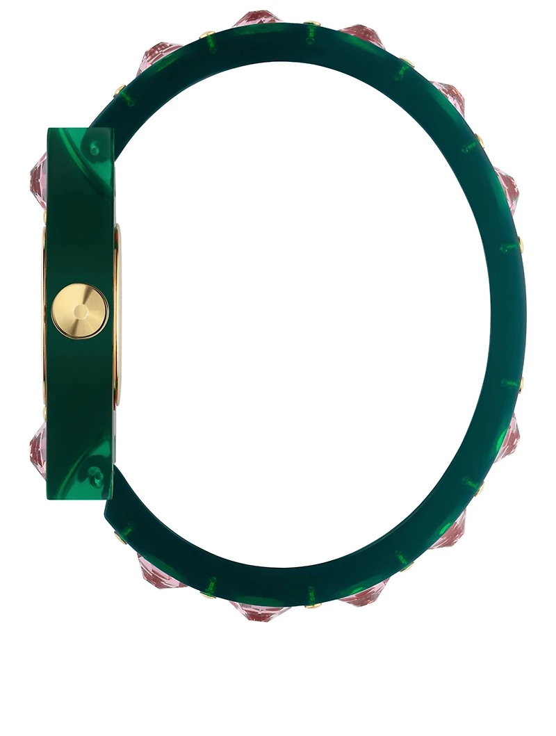 G-Timeless Plexi Bangle Watch With Web