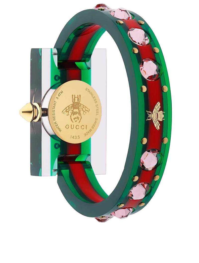 G-Timeless Plexi Bangle Watch With Web
