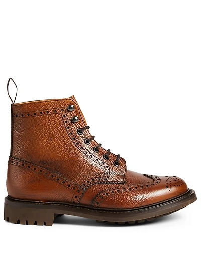 Mac Farlane Grain Leather Brogue Derby Boots