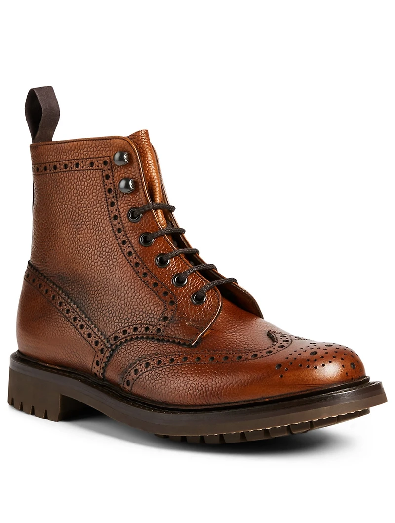 Mac Farlane Grain Leather Brogue Derby Boots