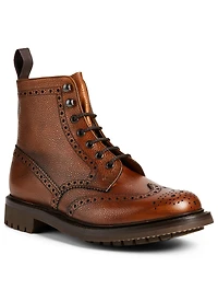 Mac Farlane Grain Leather Brogue Derby Boots