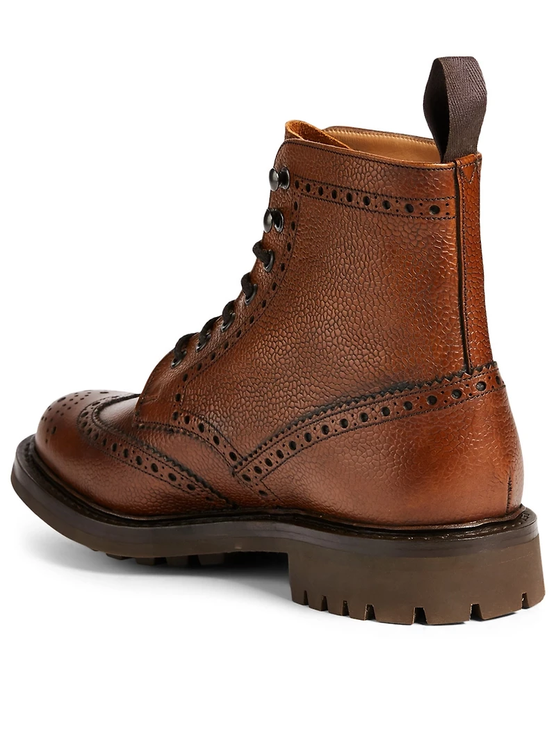 Mac Farlane Grain Leather Brogue Derby Boots