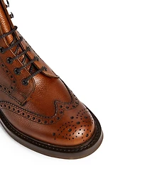 Mac Farlane Grain Leather Brogue Derby Boots