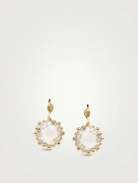 Dew Drop Snowflake 14K Gold Earrings With Topaz