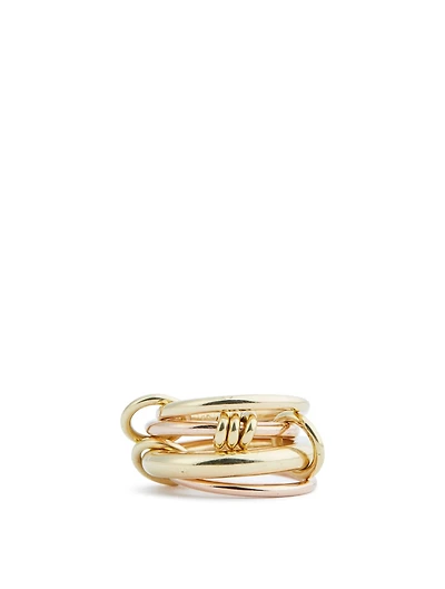 Aries 18K Yellow And Rose Gold Stacked Ring