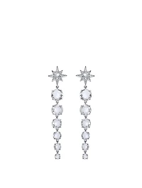 Aztec Sterling Silver Starburst Earrings With Topaz And White Sapphires