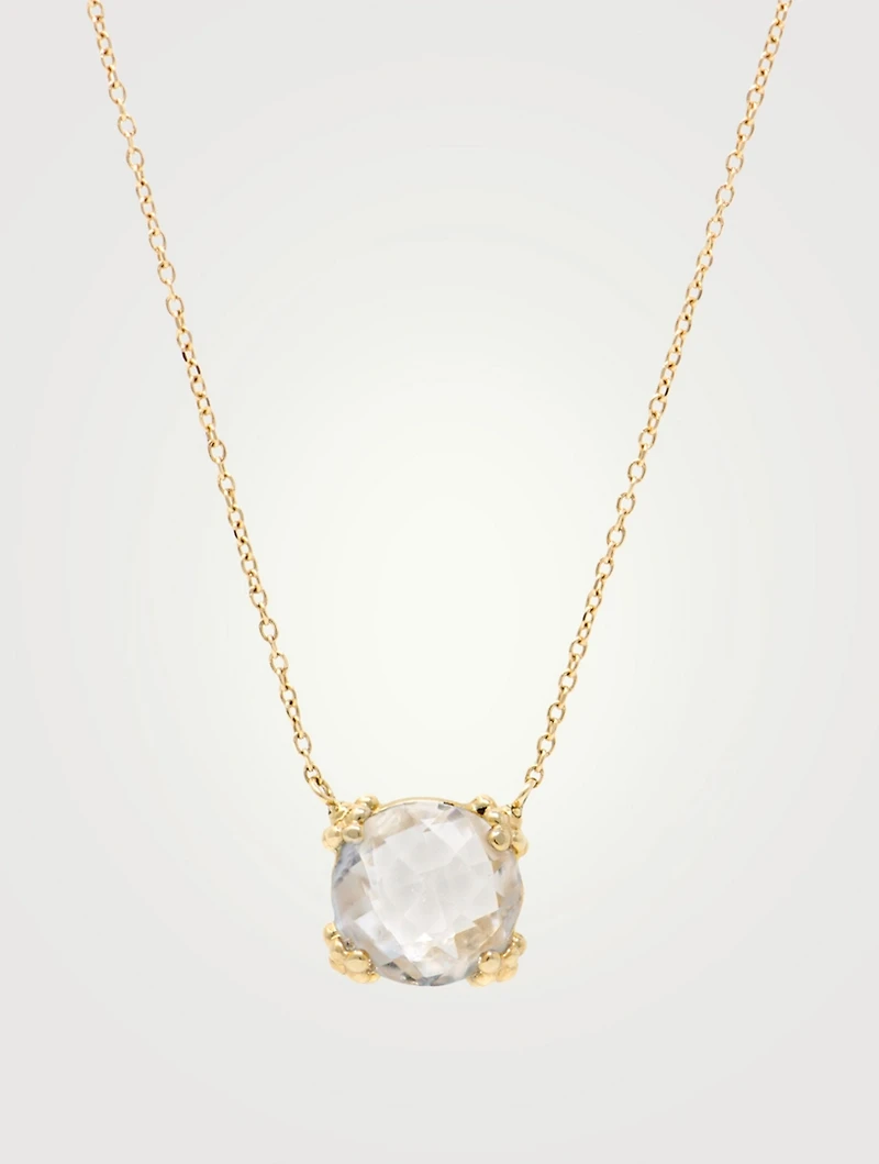Mini Dew Drop 14K Gold Cluster Necklace With Topaz