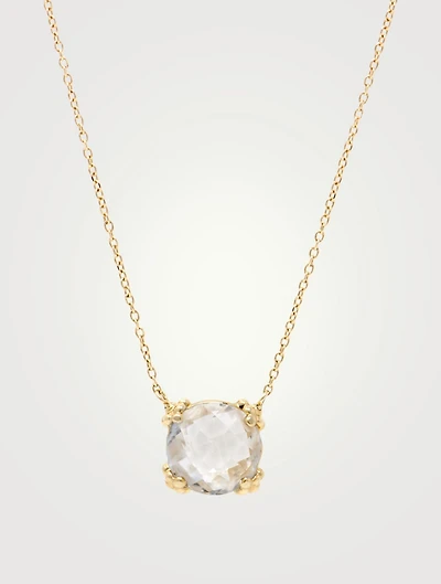 Mini Dew Drop 14K Gold Cluster Necklace With Topaz