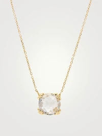 Mini Dew Drop 14K Gold Cluster Necklace With Topaz