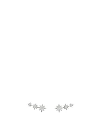 Aztec Sterling Silver North Star Trio Stud Earrings With White Sapphire
