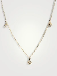 Cléo 14K Gold Floating Geometric Crew Necklace With Diamonds