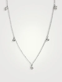 Cléo Sterling Silver Floating Geometric Crew Necklace With White Sapphire