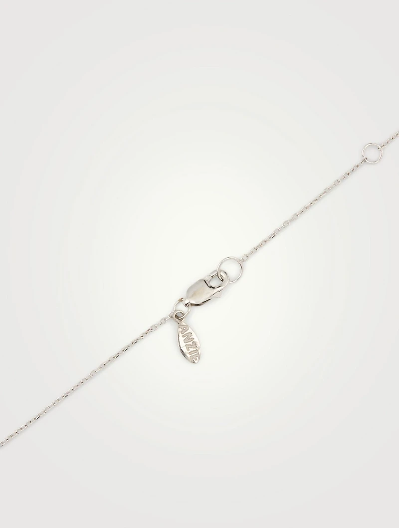 Cléo Sterling Silver Floating Geometric Crew Necklace With White Sapphire