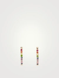 Cléo 14K Gold Geometric Huggie Hoop Earrings With Multicolour Sapphire And Tsavorite