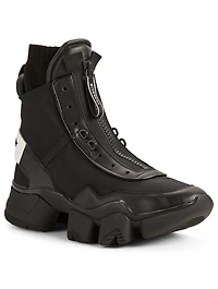 Jaw Leather And Nylon High-Top Sneakers