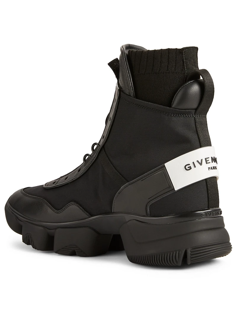 Jaw Leather And Nylon High-Top Sneakers