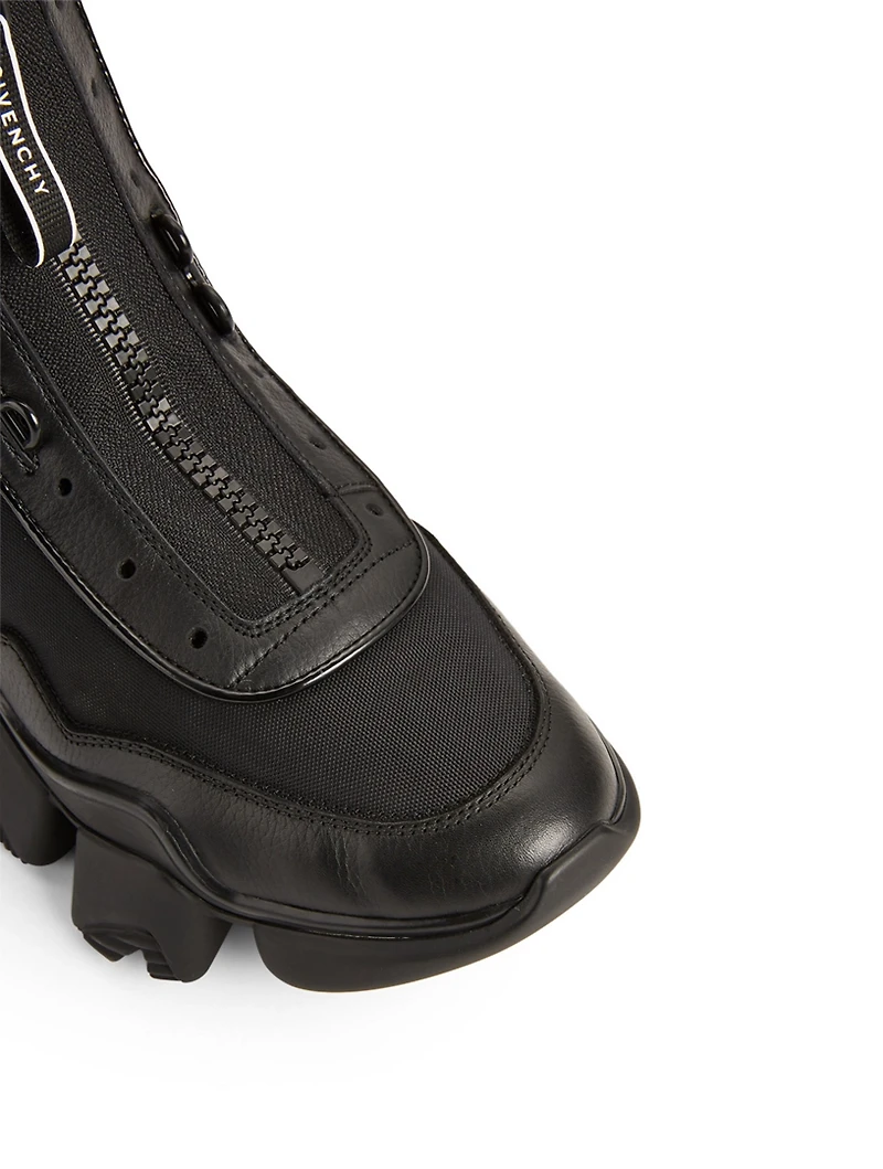 Jaw Leather And Nylon High-Top Sneakers