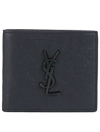 Monogram Croc-Embossed Leather Bifold Wallet