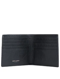 Monogram Croc-Embossed Leather Bifold Wallet