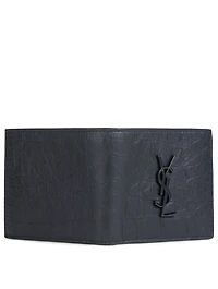 Monogram Croc-Embossed Leather Bifold Wallet