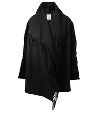 Mantella Wool Cape With Velvet Puffer Sleeves