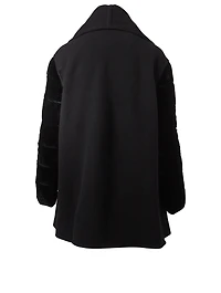 Mantella Wool Cape With Velvet Puffer Sleeves