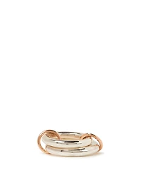 Virgo Sterling Silver And 18K Rose Gold Stacked Ring