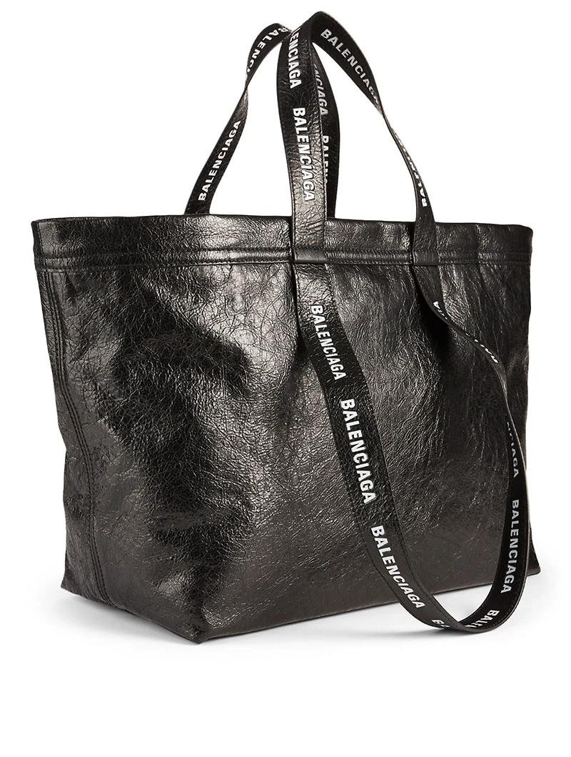 Leather Tote Bag With Logo Straps