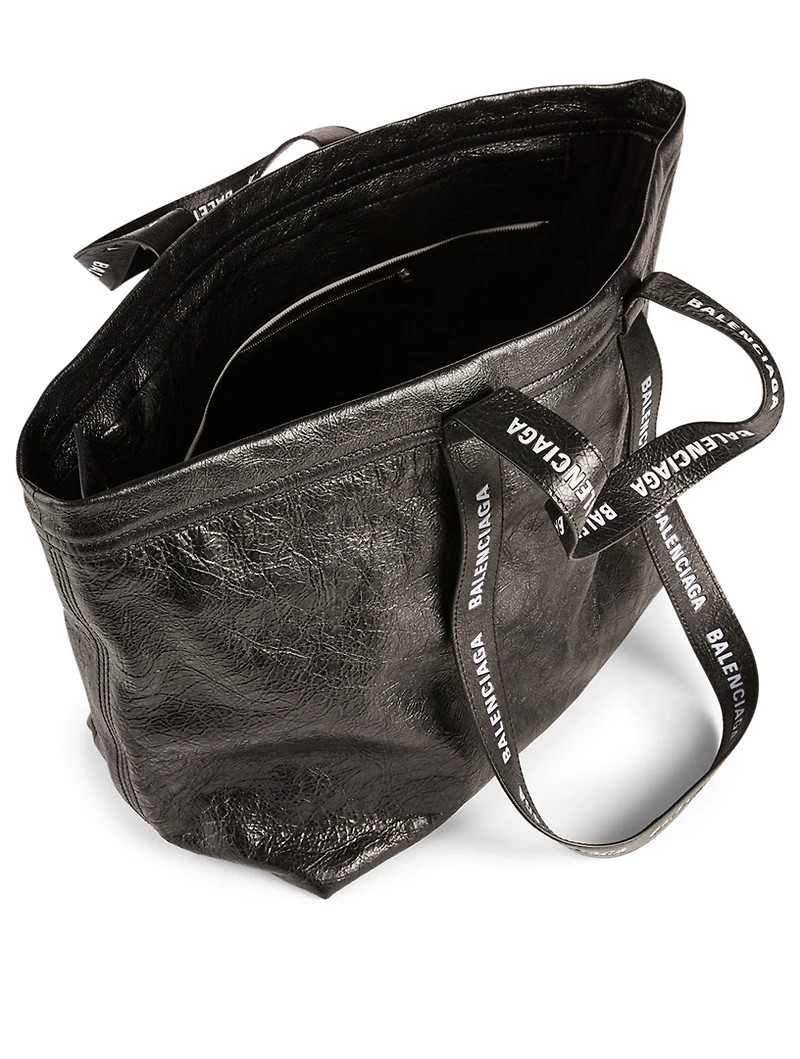 Leather Tote Bag With Logo Straps