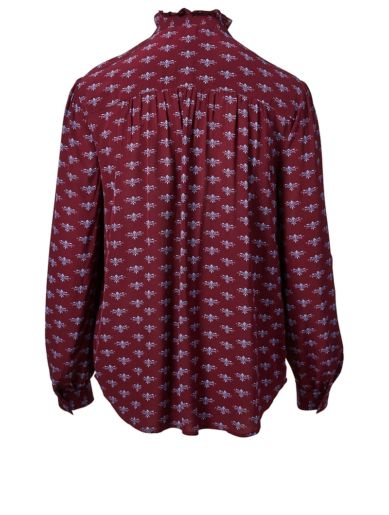 Mintee F Printed Button-Up Blouse