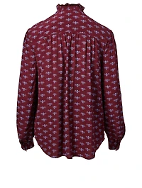 Mintee F Printed Button-Up Blouse