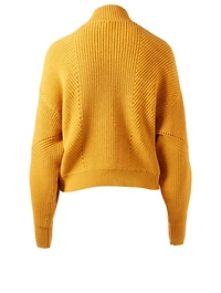 Lusela Mock Neck Sweater With Buttons