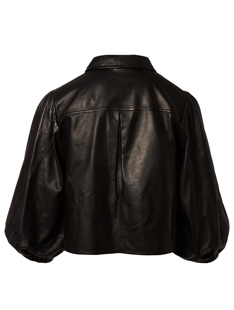 Rhinehart Leather Cropped Shirt Jacket